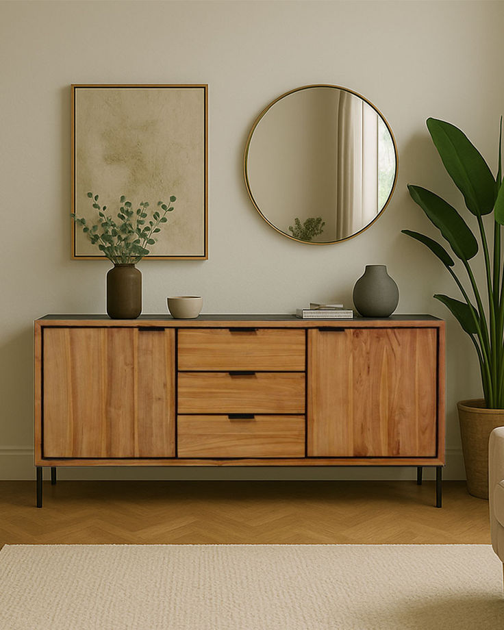 Buffet bas avec miroir